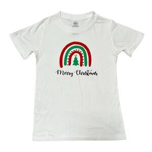 NEW Merry Christmas Rainbow Graphic Tee Size 4